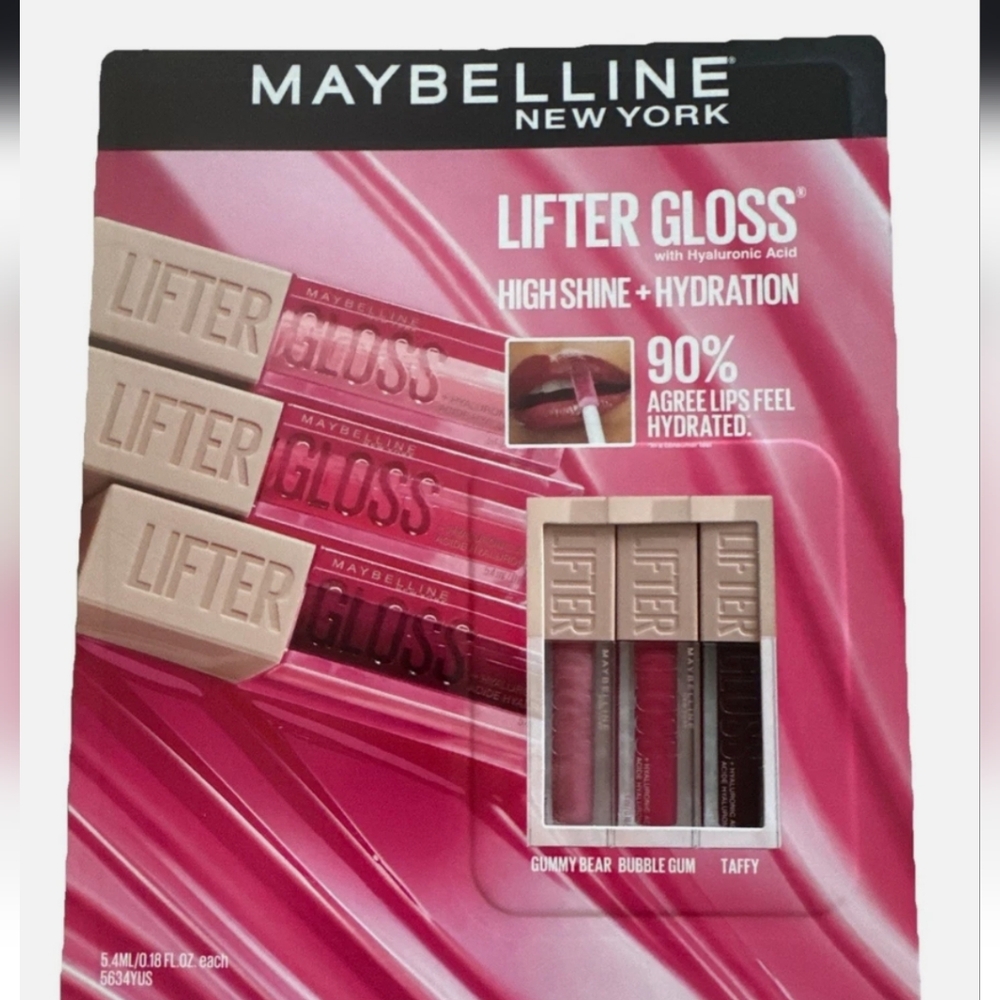 Maybelline Lifter Gloss Trio - Gummy Bear, Bubble Gum, Taffy